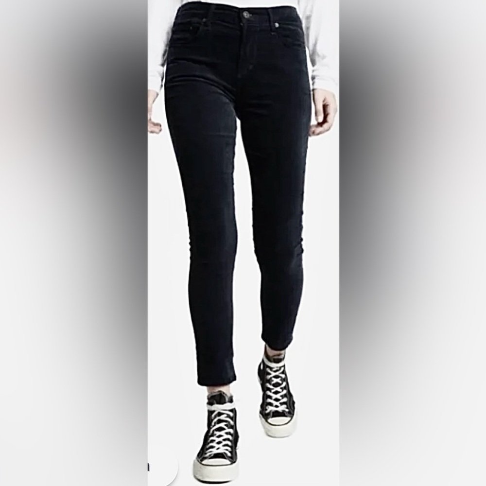 Citizens of Humanity Rocket Velour Jeans Skinny high # 1418-604 in Black size 29